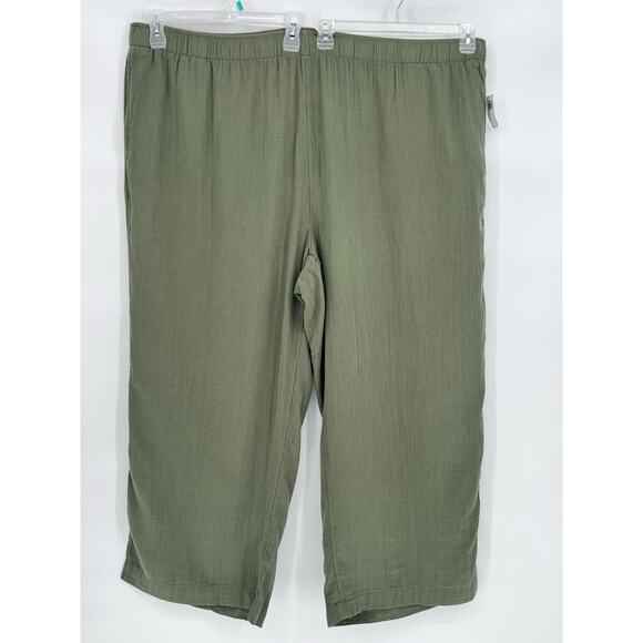 Old Navy Pants - Old Navy High-Waisted Crinkle Gauze Super Wide-Leg Pants Size 4X Olive Green